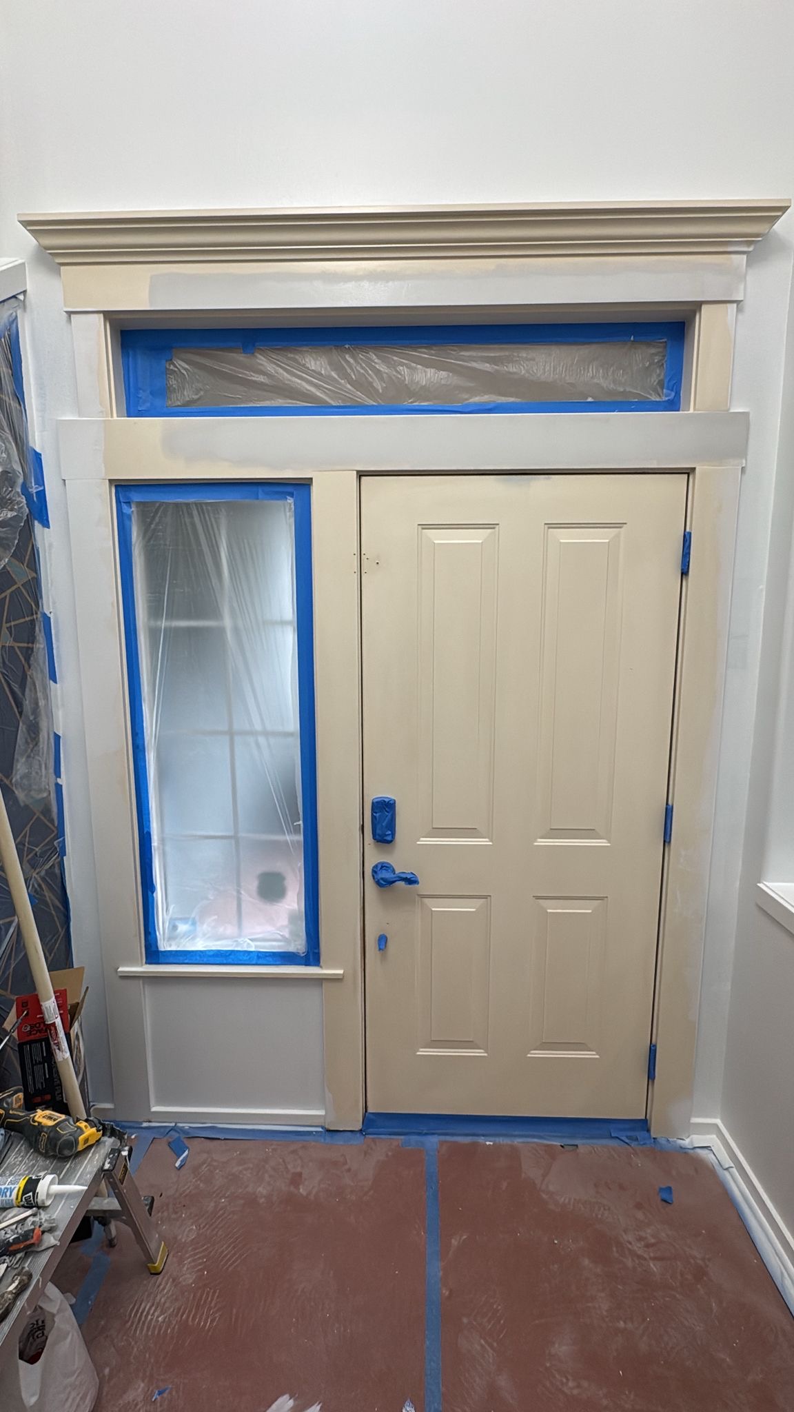 Interior front door trim before finishing