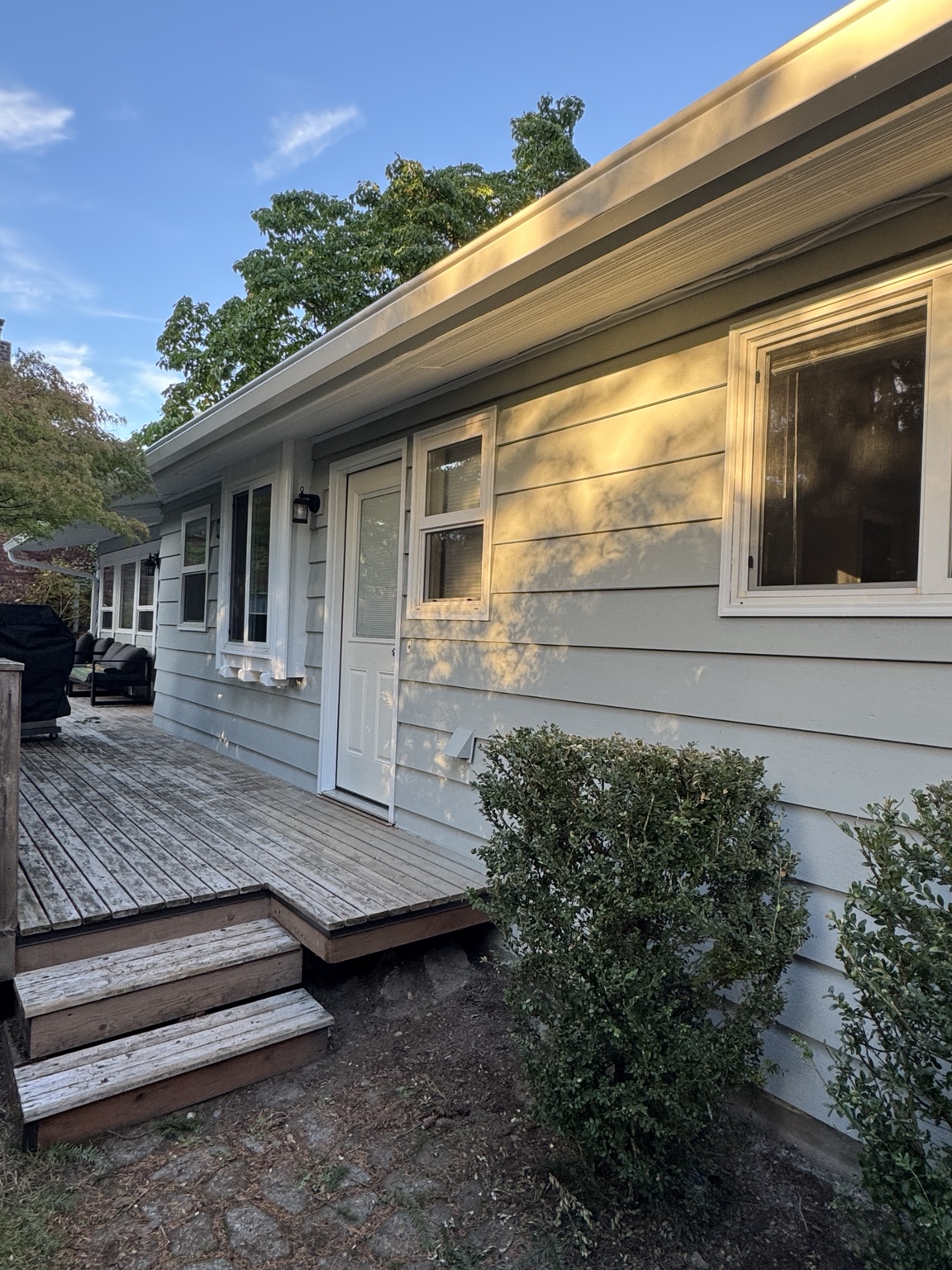 Exterior house paint after result with deck